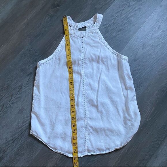 Anthropologie Top Cloth & Stone Embroidered White Minimalist XS Tencel - Picture 9 of 12